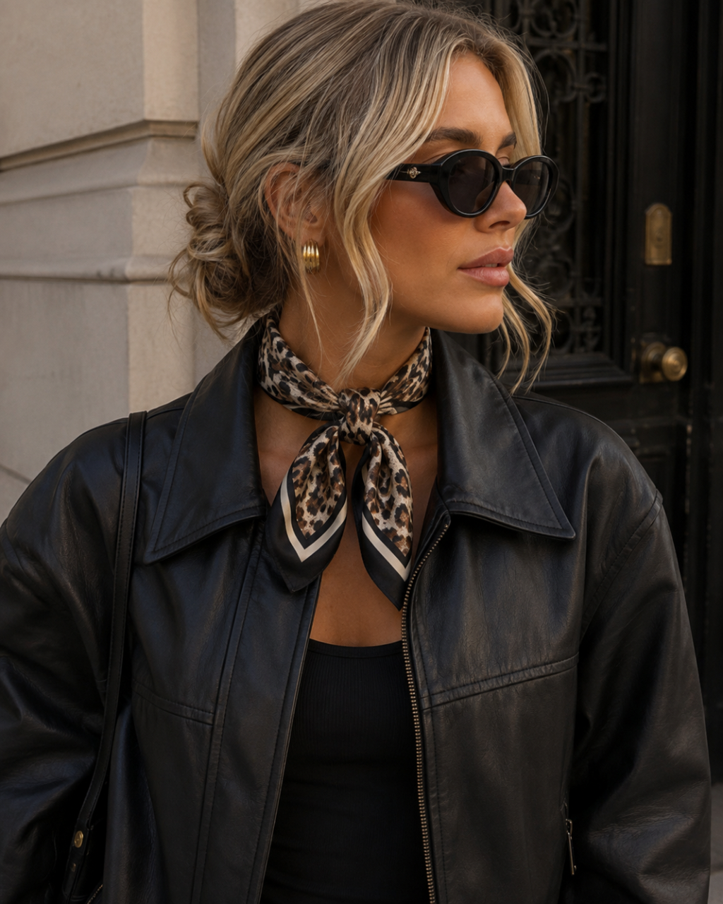 Scarf fyrkant leopard