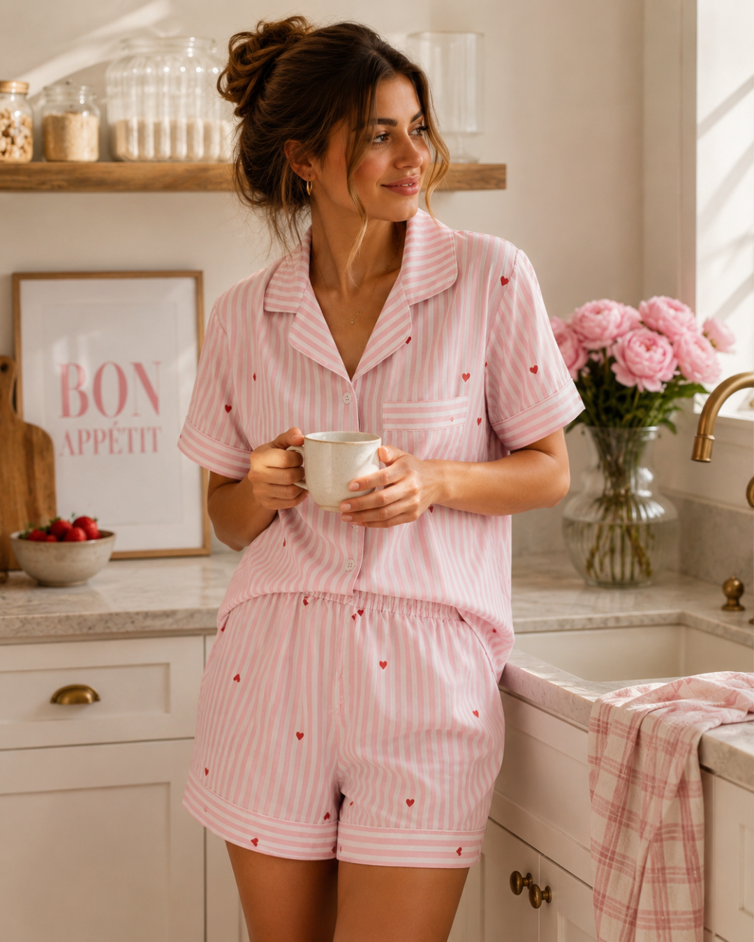 Pyjamas med hjärtan