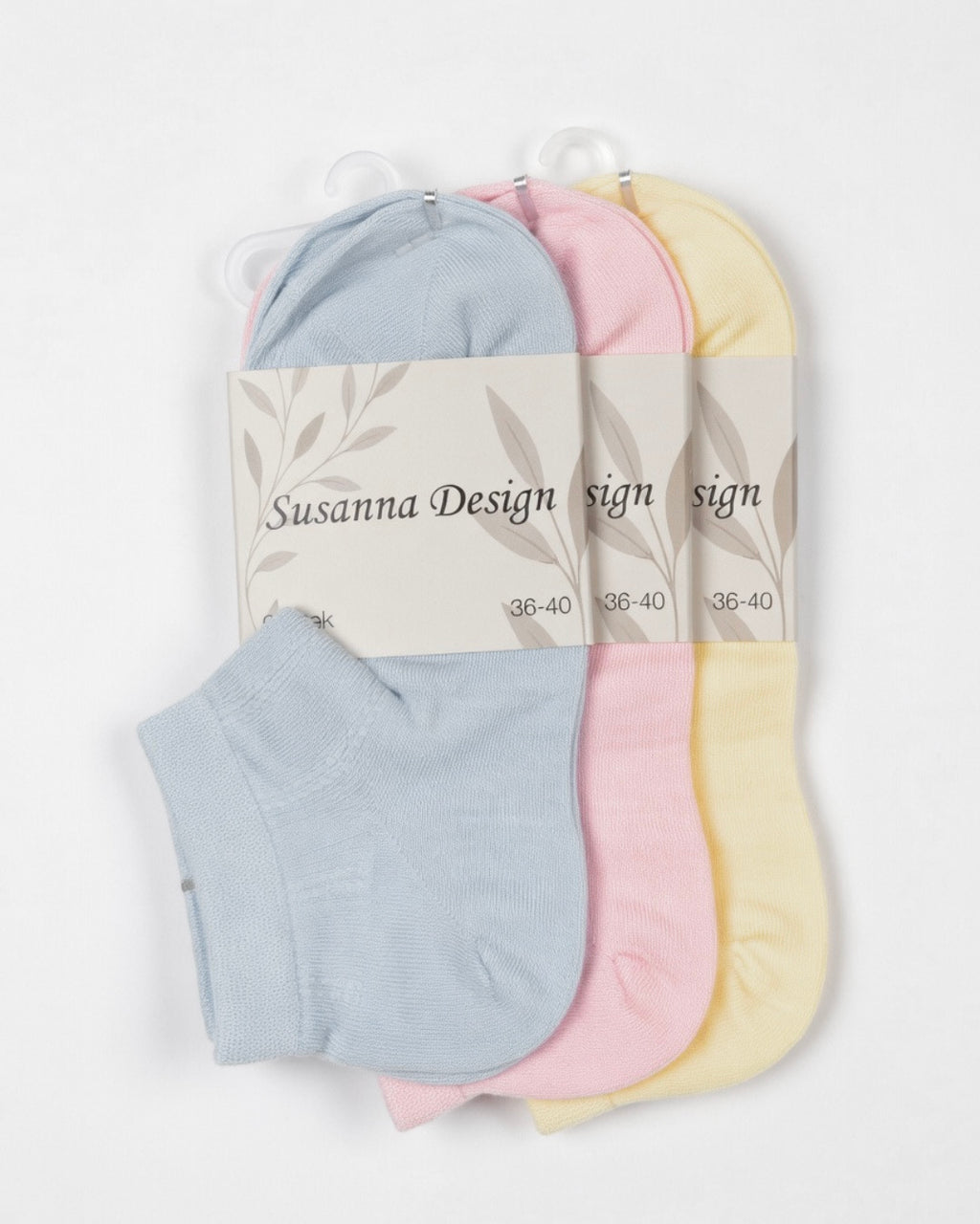 Sneakersstrumpor 3-pack pastell