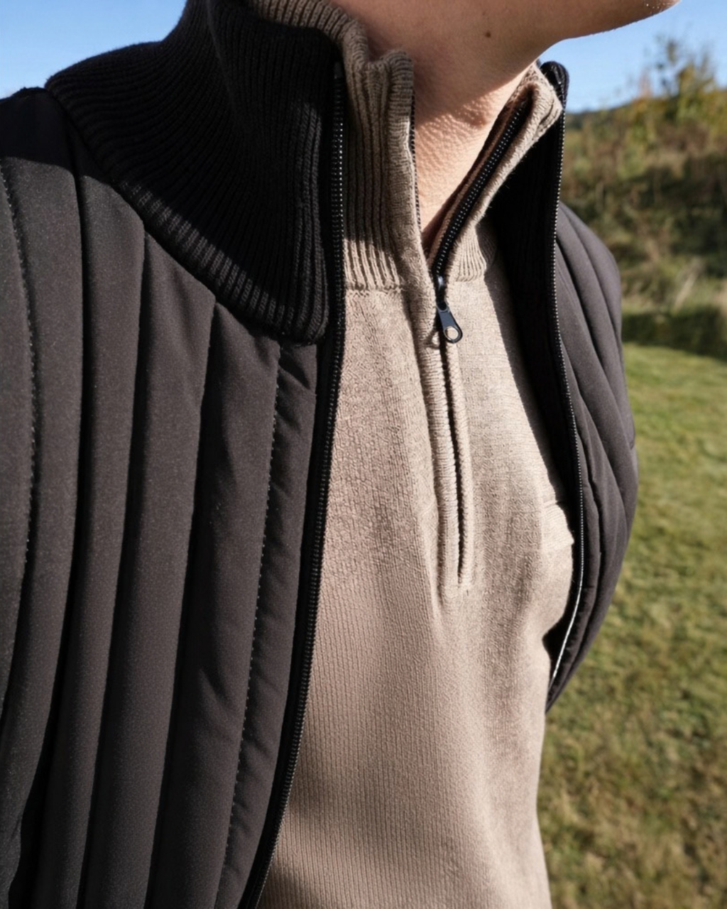 Half-zip i 2 färger
