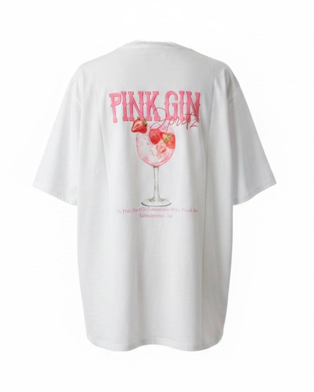 T-shirt med tryck baktill