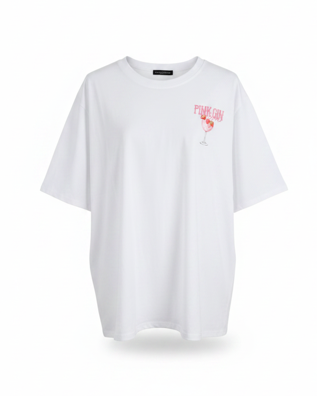 T-shirt med tryck baktill