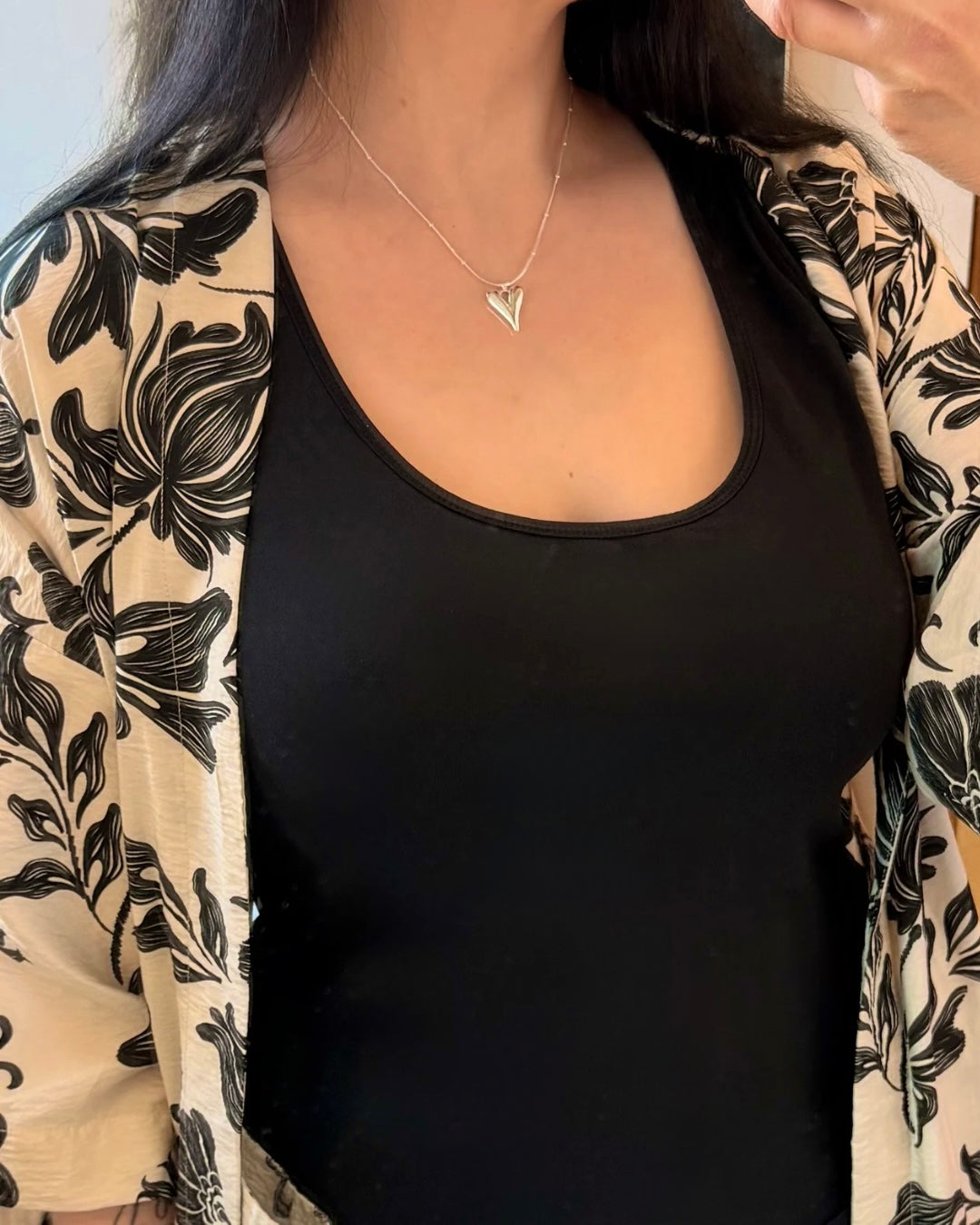 Kort halsband med hjärta