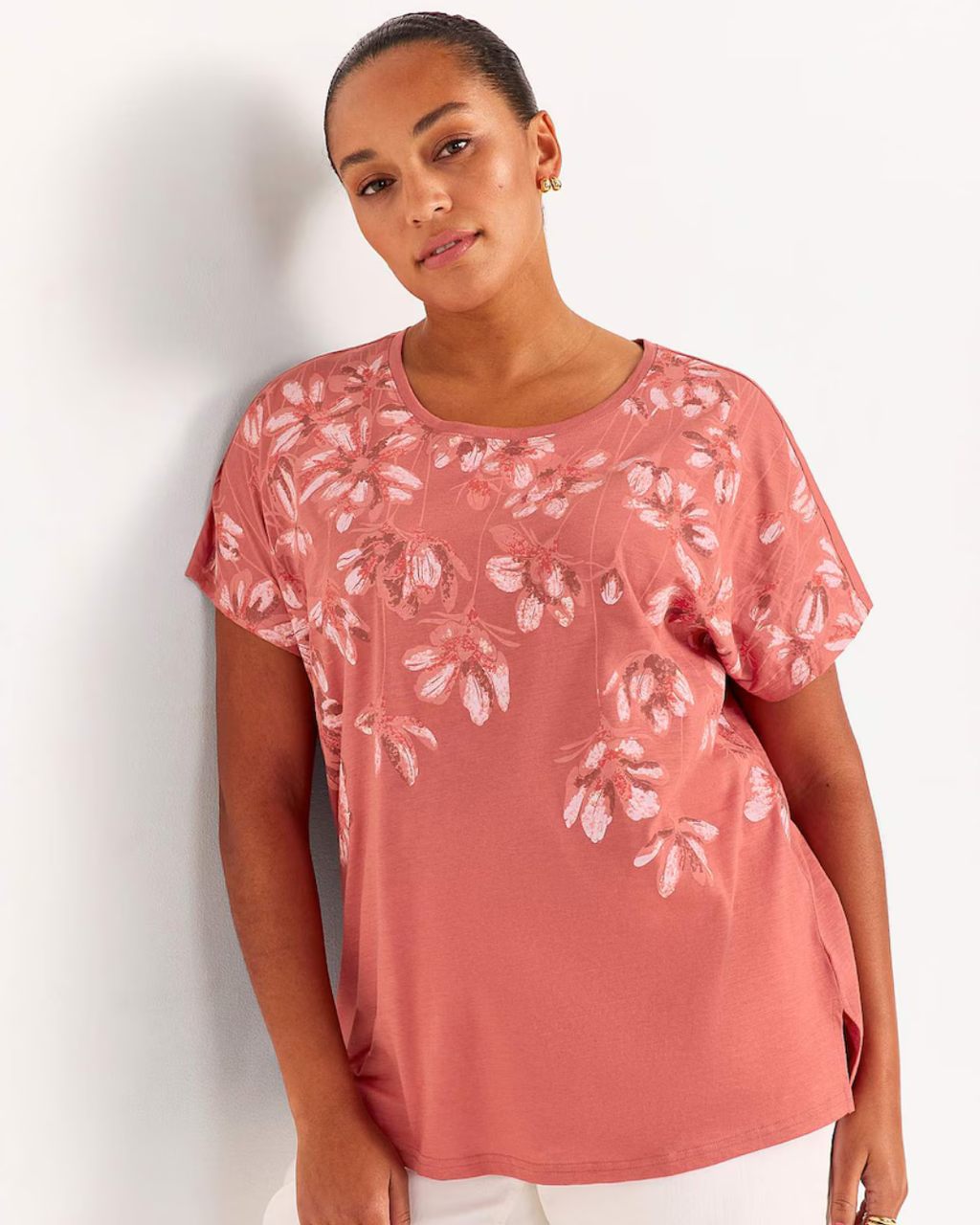 T-shirt med blommor