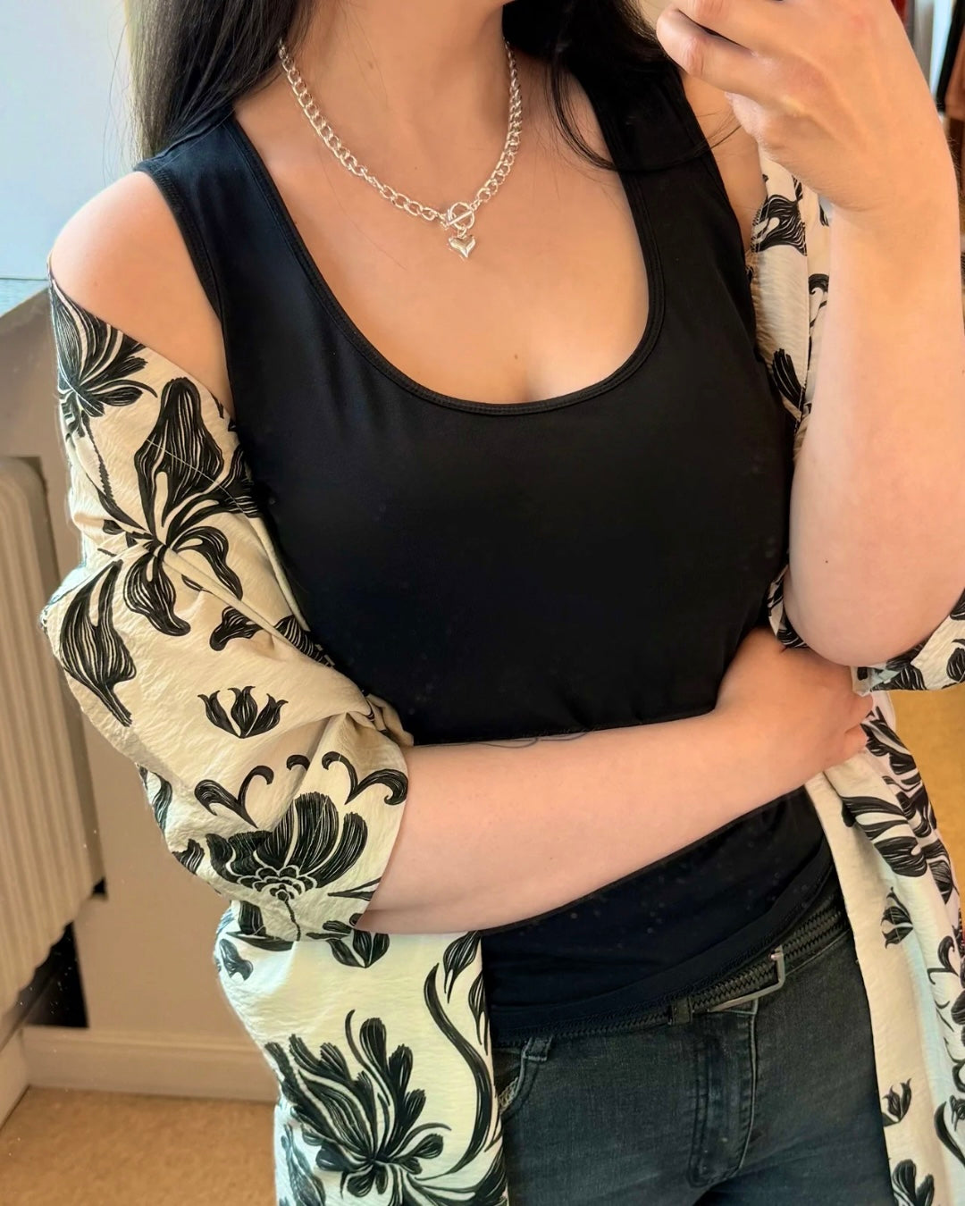 Kort halsband med hjärta