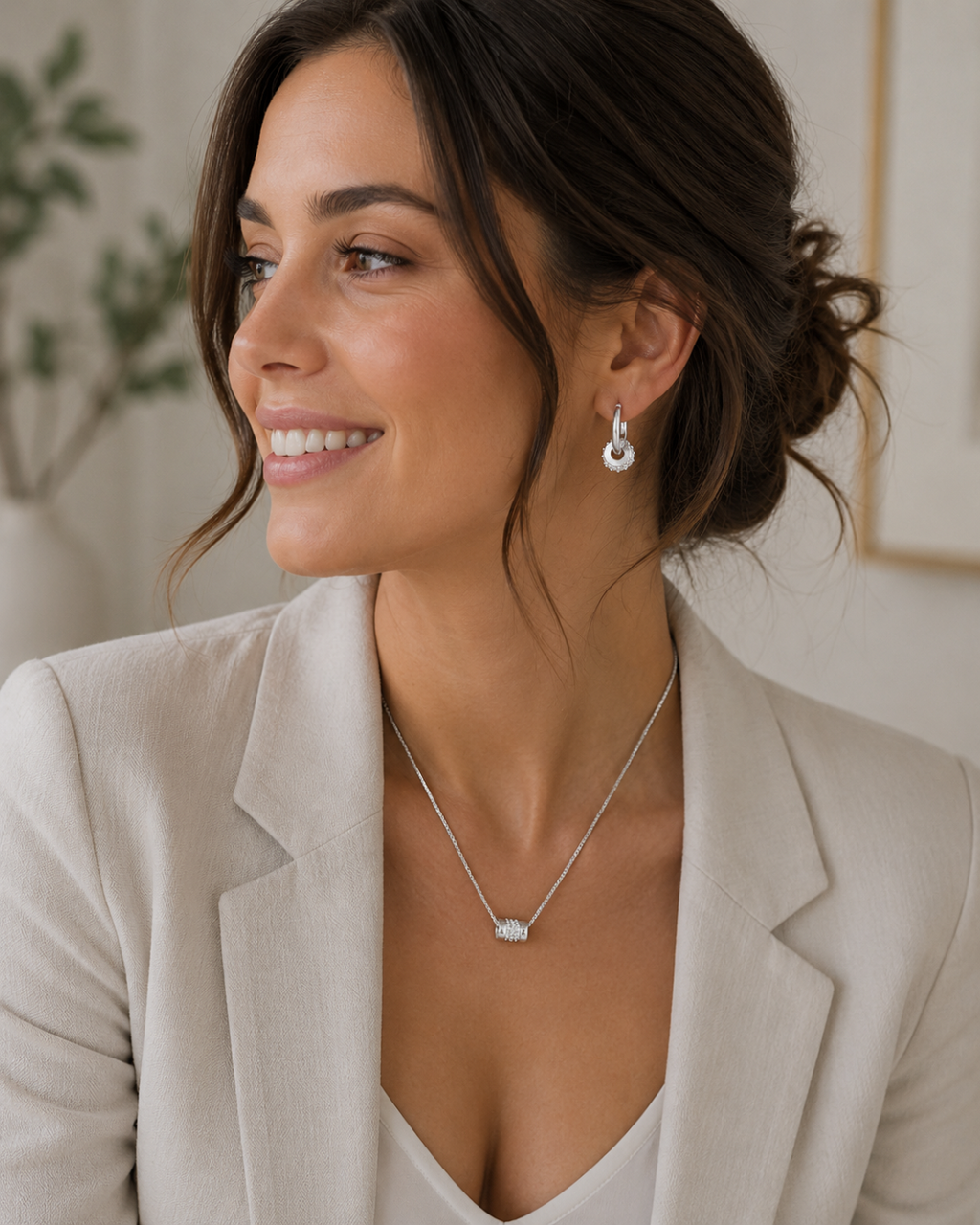 Kort halsband med strass