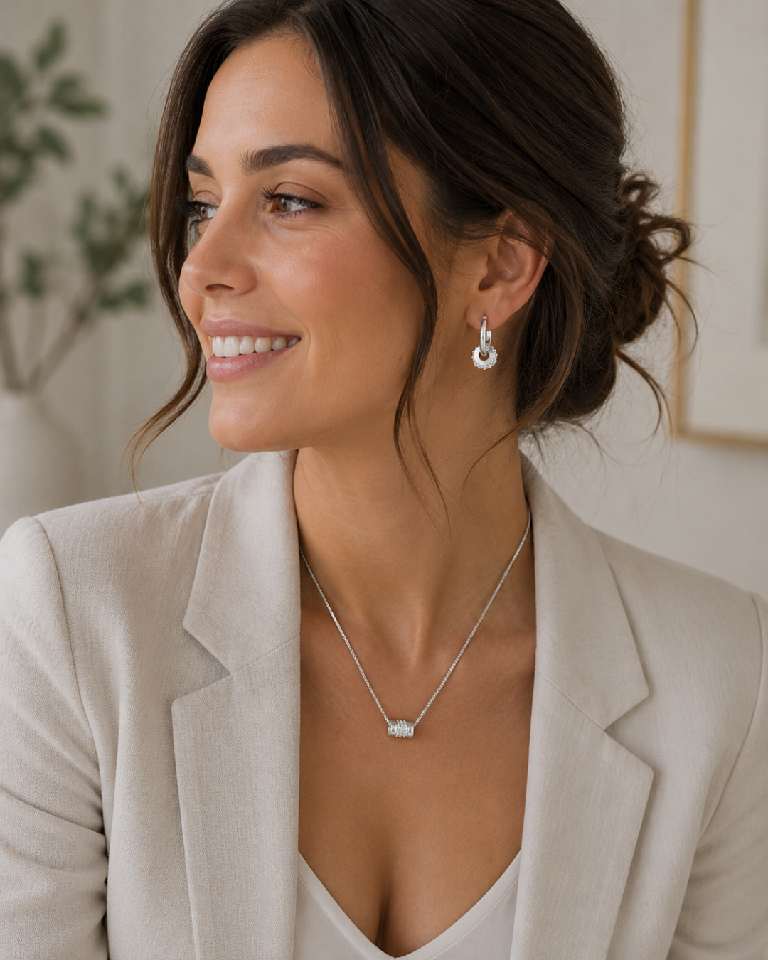Kort halsband med strass