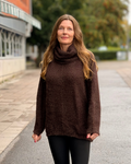 Stickad tröja fluffig med polo