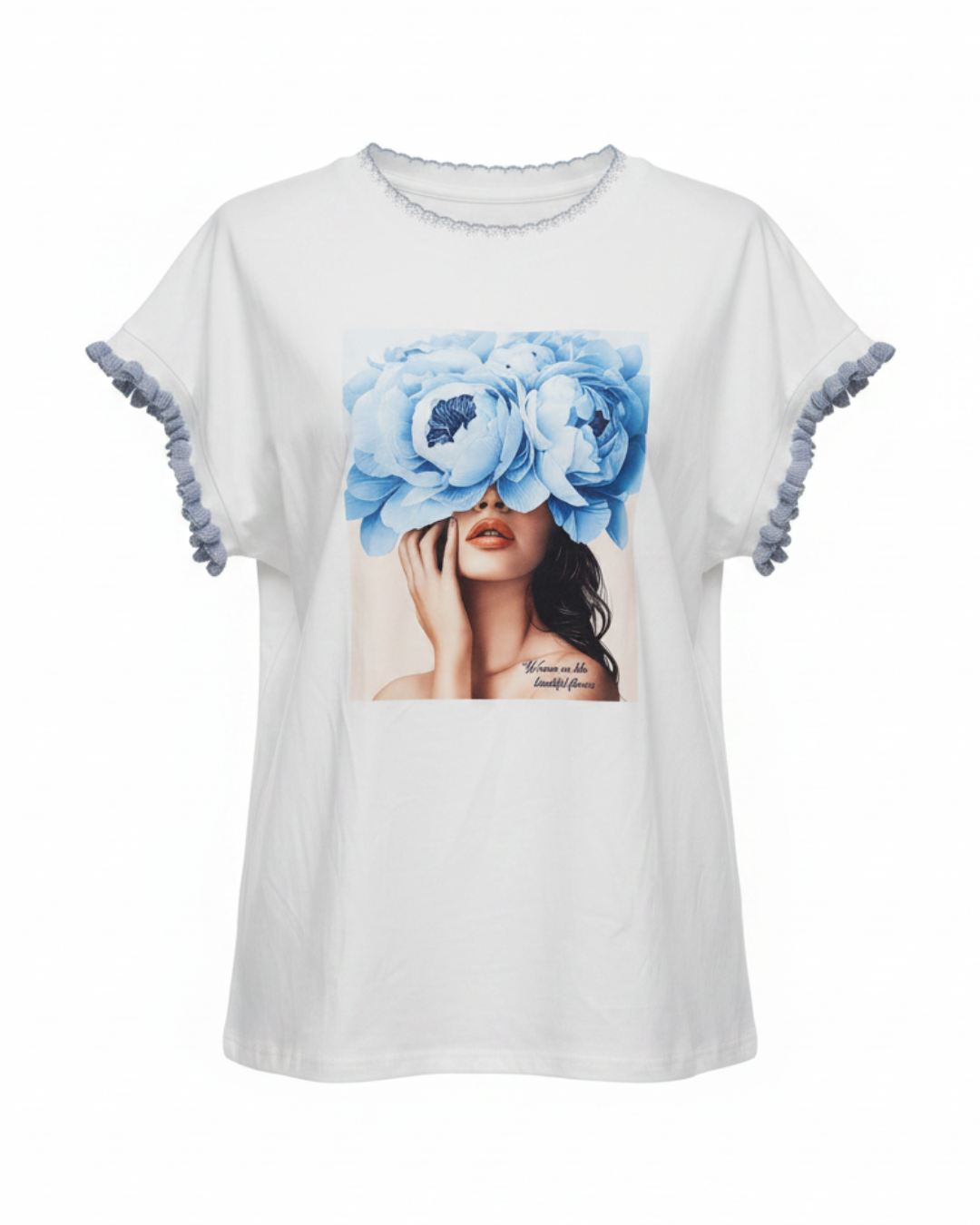 T-shirt med volang