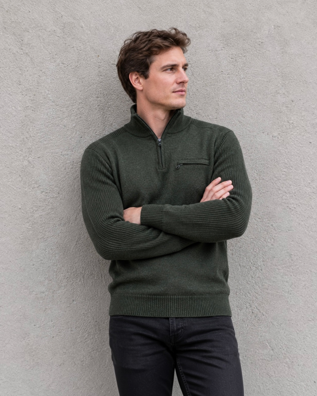 Half-zip i 2 färger