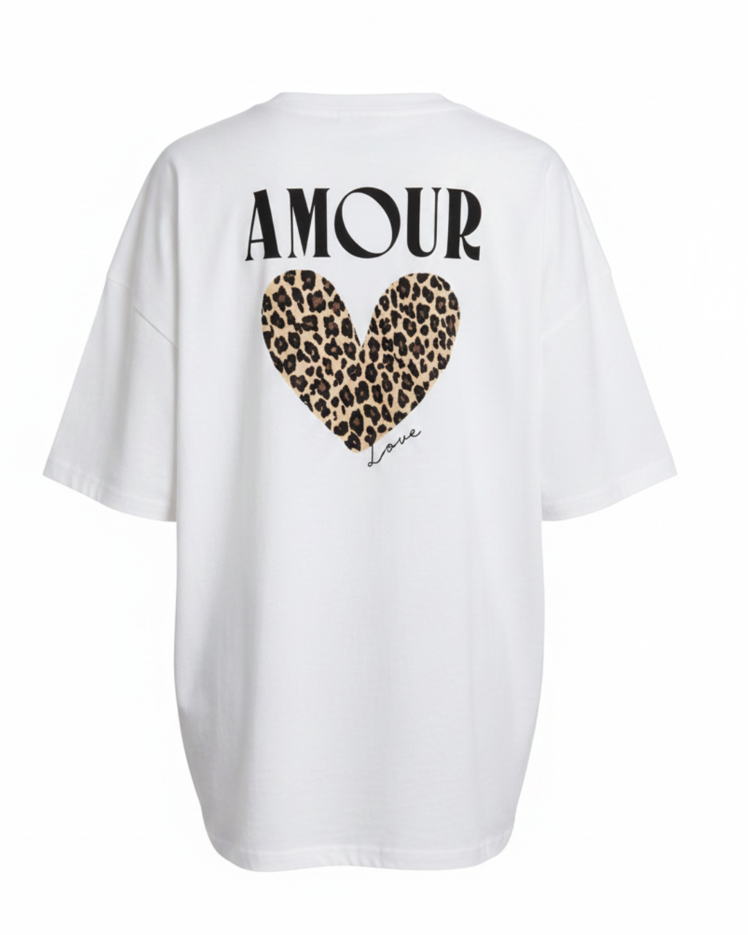 T-shirt med tryck baktill