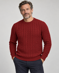 Pullover kabelstickad i 3 färger