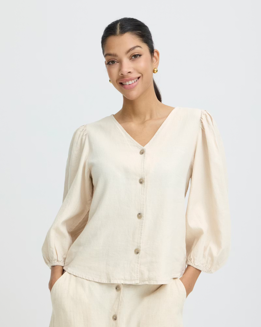 Skjortblus lin