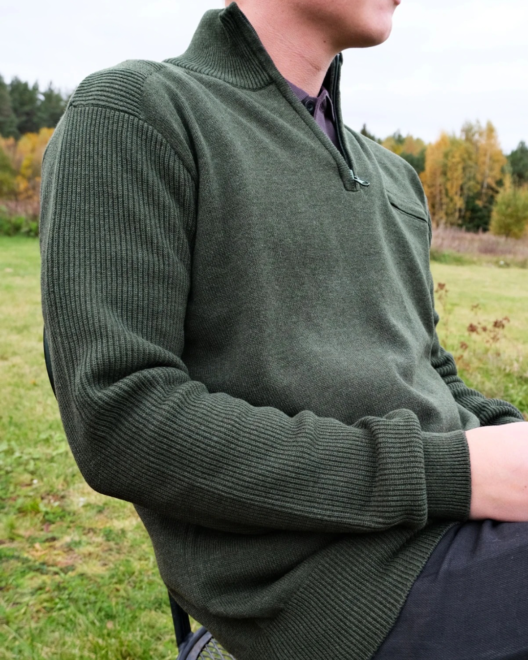 Half-zip i 2 färger
