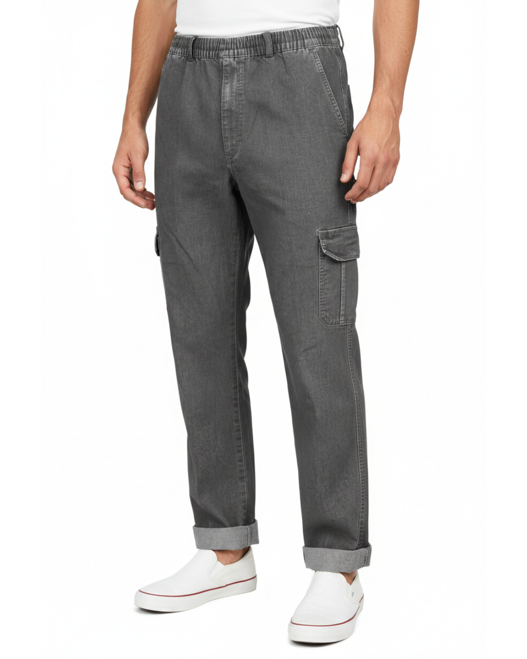 Cargojeans med resårmidja