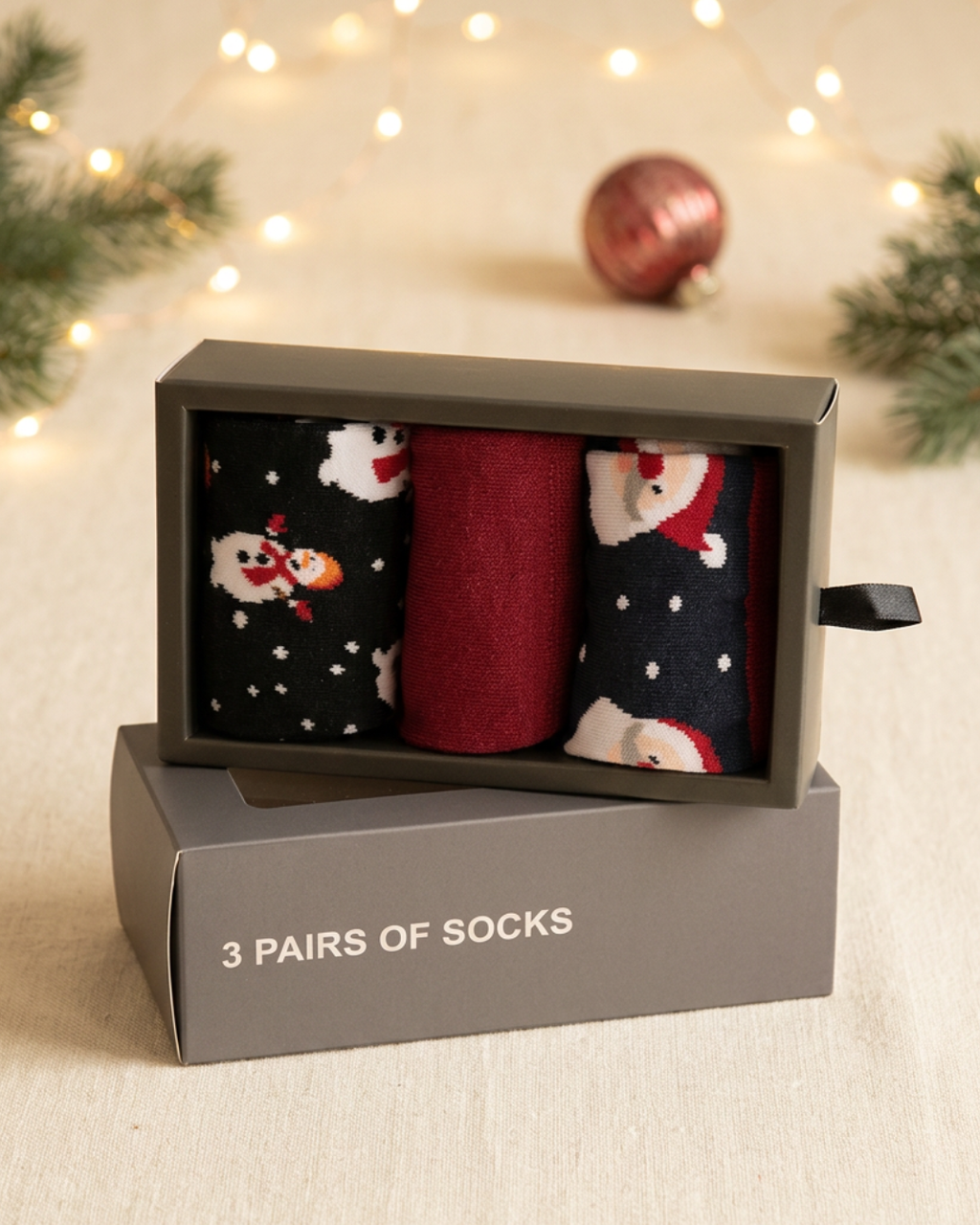 Presentförpackning strumpor jul