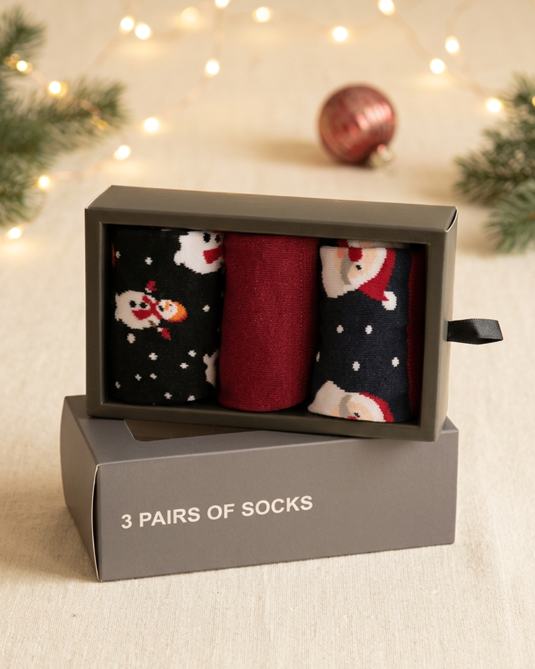 Presentförpackning strumpor jul
