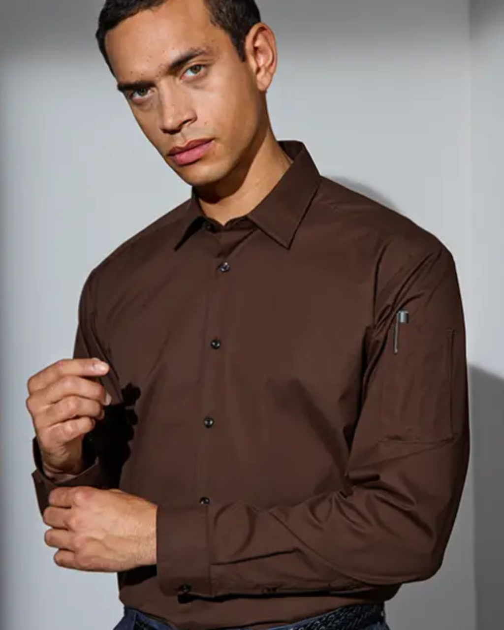 Skjorta Poplin med armficka