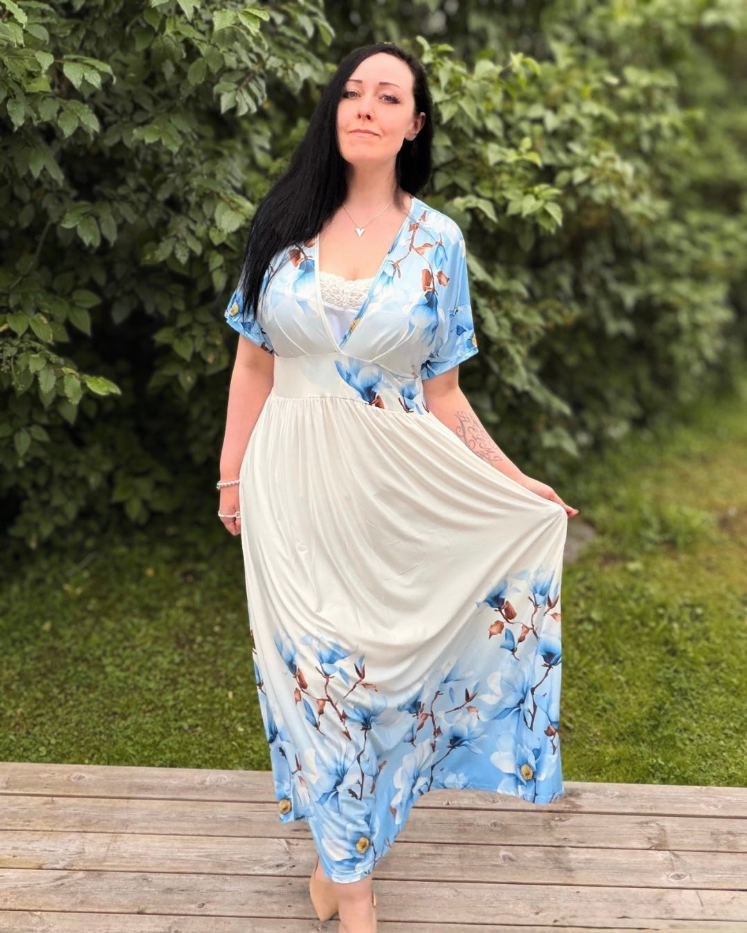 Klänning blommig maxi
