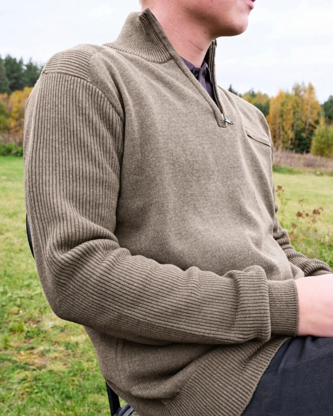 Half-zip i 2 färger