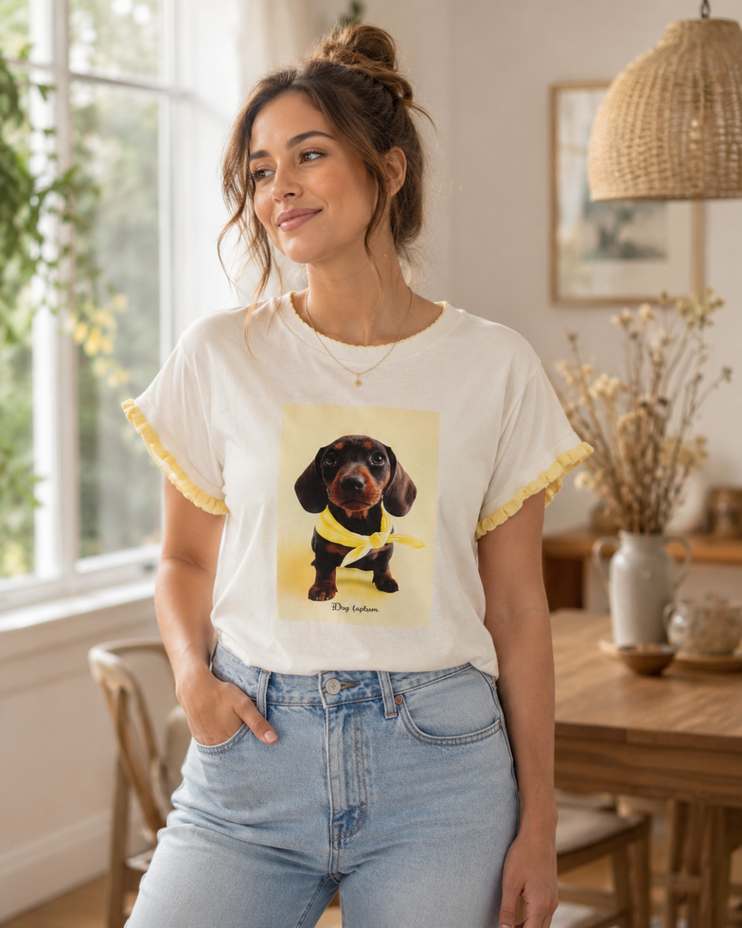 T-shirt med volang