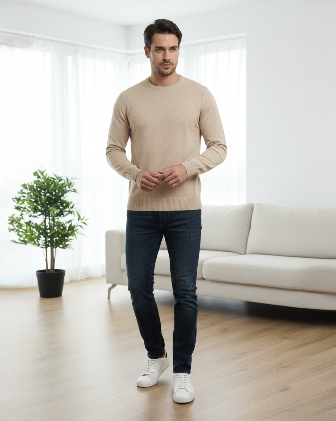 Pullover rund hals