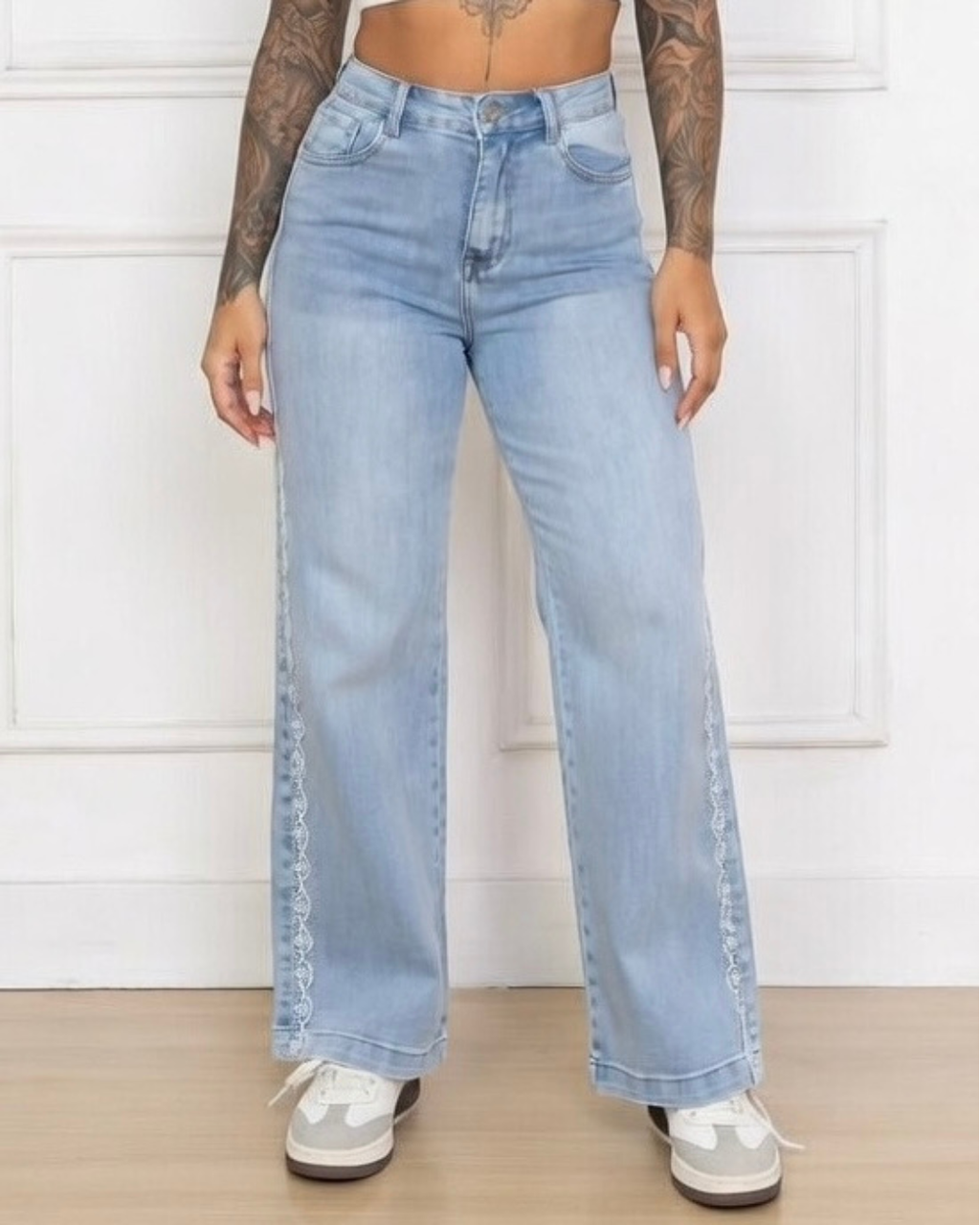 Jeans med spets