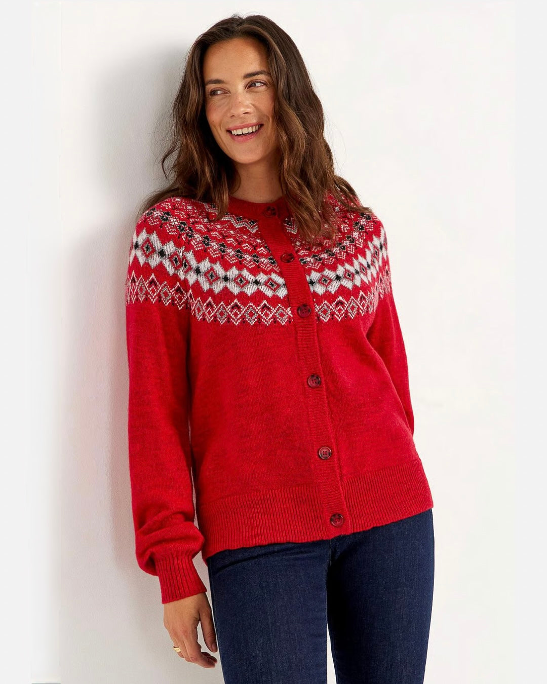 Cardigan jacquardstickad