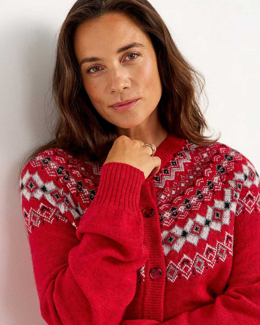 Cardigan jacquardstickad