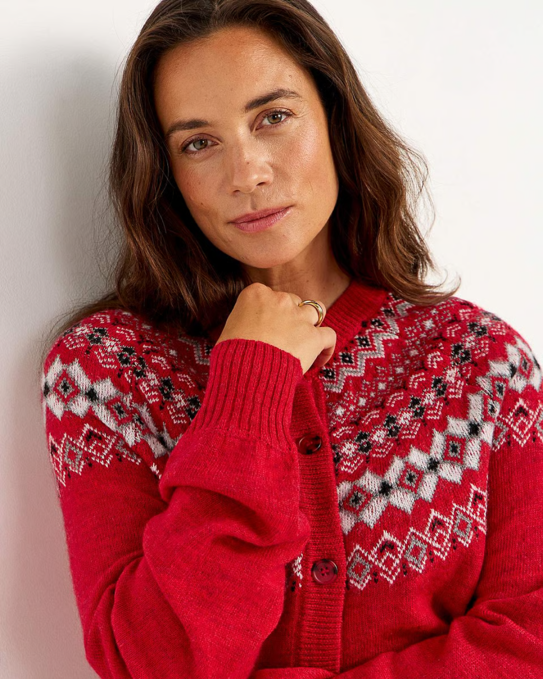 Cardigan jacquardstickad