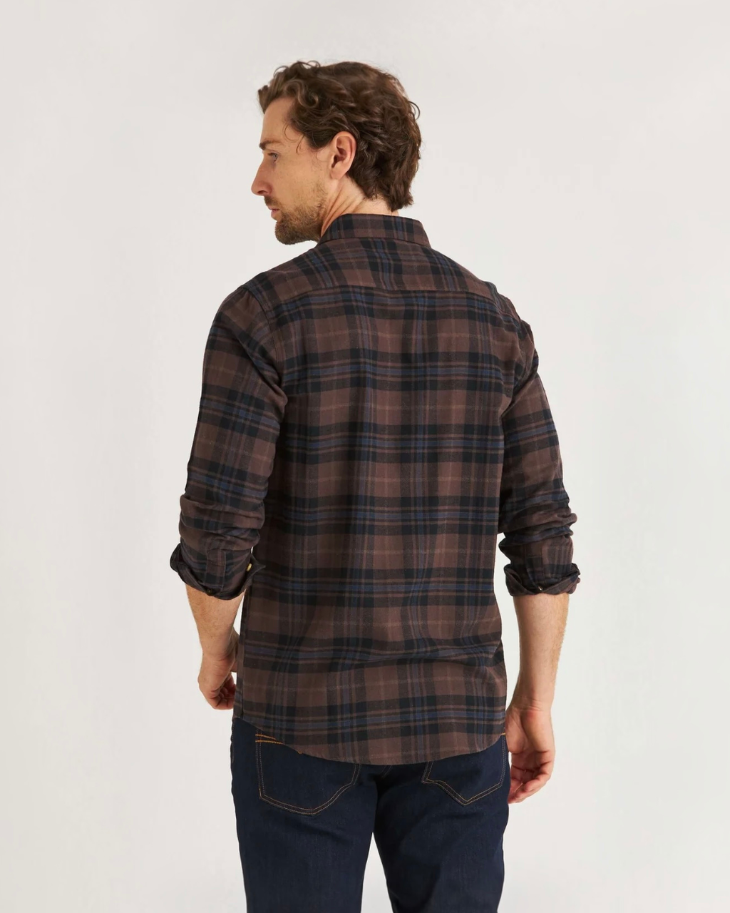 Flanellskjorta brun