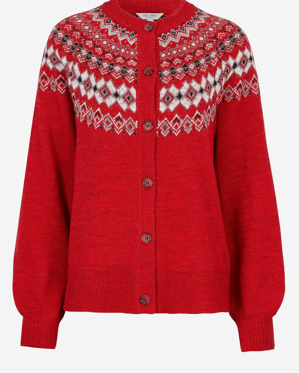 Cardigan jacquardstickad