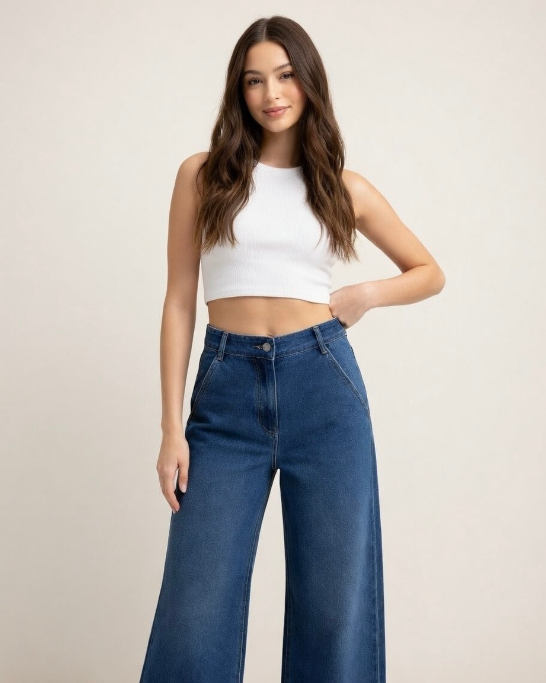Jeans med vida ben