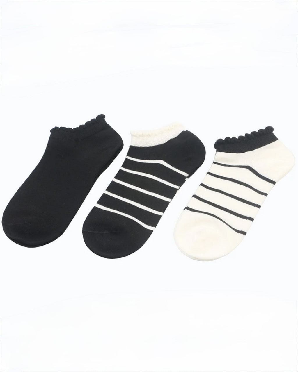 Sneakersstrumpor 3-pack randig