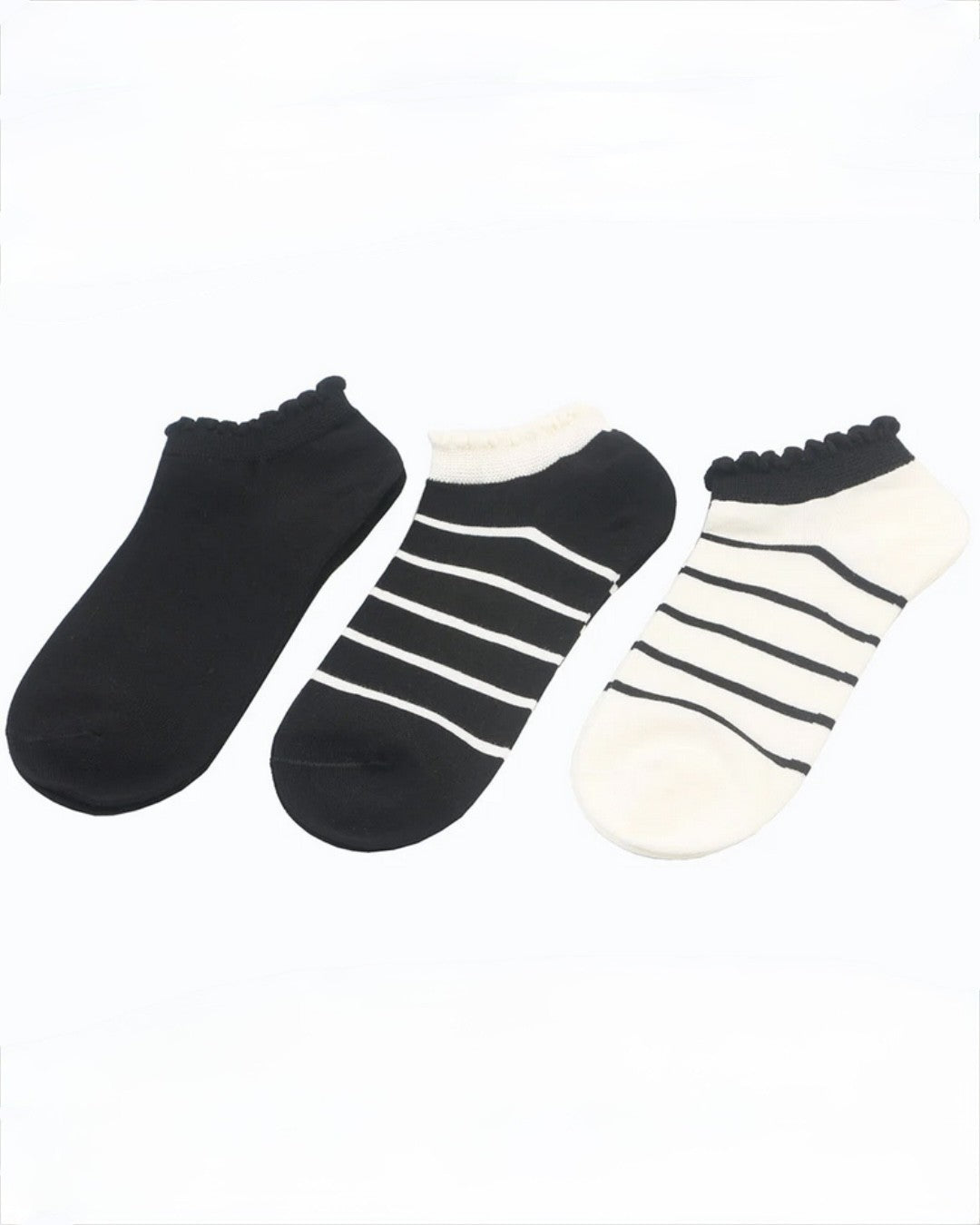 Sneakersstrumpor 3-pack randig