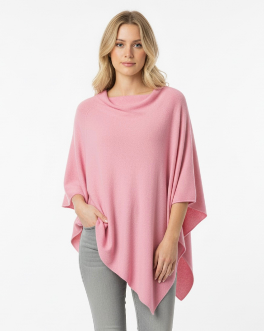 Stickad poncho