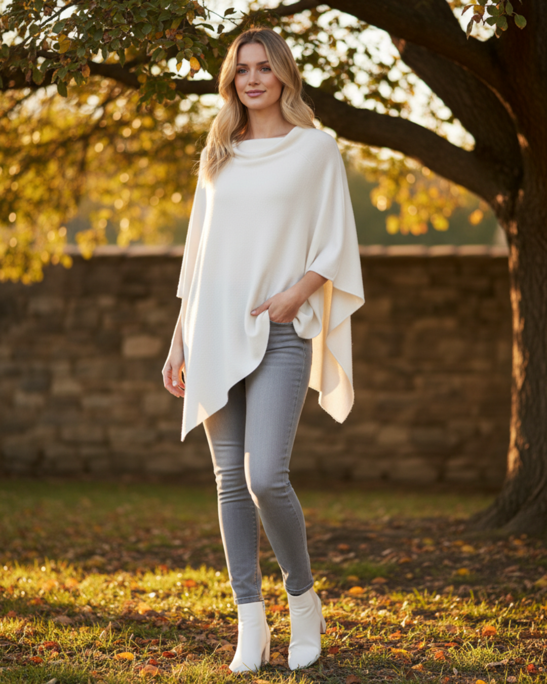 Stickad poncho